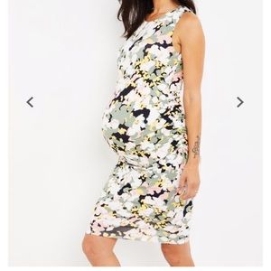Back Interest Ruched Maternity Dress